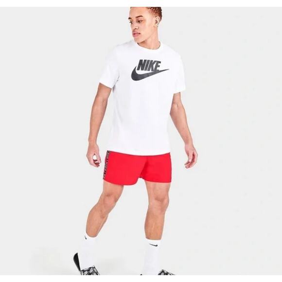 NIKE Men's TAPED 5- INCH VOLLEY SWIM SHORTS crimson red Large NWT - Picture 8 of 8